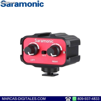 Saramonic sr-ax100 audio mixer 2 canales para camaras