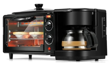 Máquina desayuno multifuncional 3 en 1 cafetera horno y tos