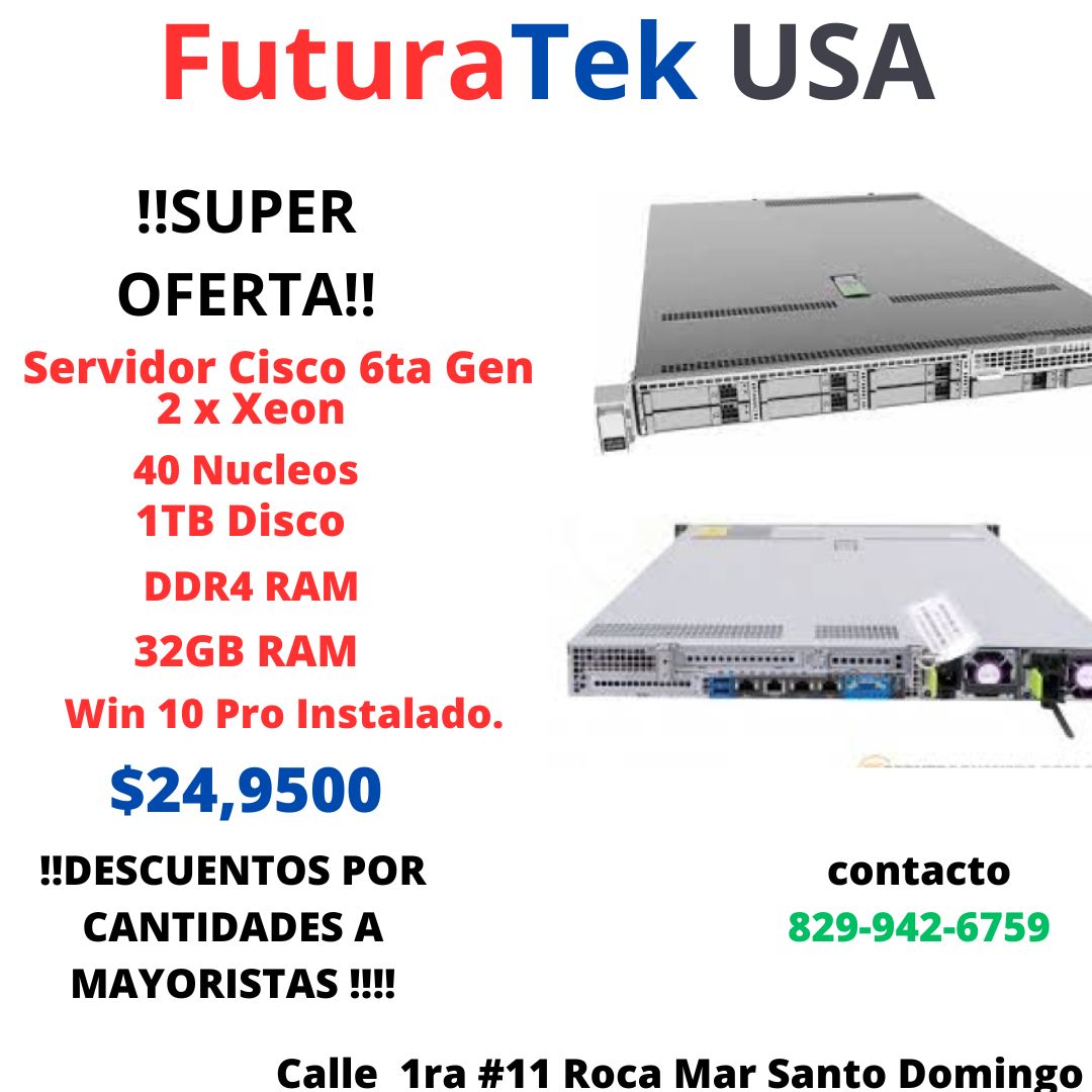 Servidores Cisco 2x Xeon E5 40 Nucleos 64GB DDR4 1TB SSD Mas Foto 7168610-1.jpg
