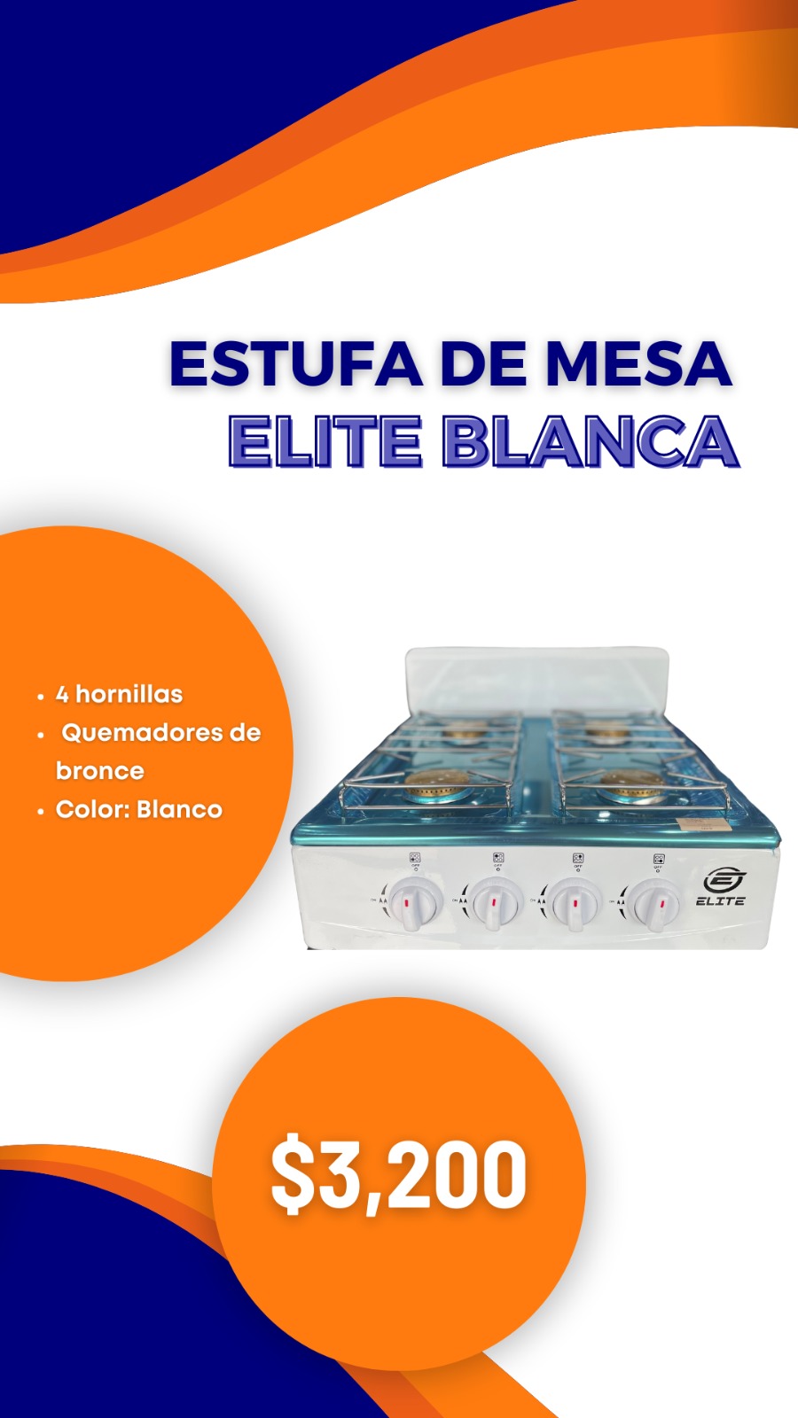 Estufa de Mesa Elite Blanca Foto 7185657-1.jpg