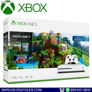 Xbox one s 1tb uhd 4k combo minecraft digital consola y 1 control