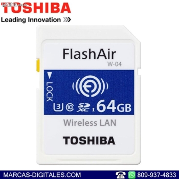 Memoria wifi sdxc toshiba flashair 64gb clase 10 u3 4k compatible