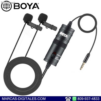 Boya by m1dm doble microfono lavalier alambrico de camara y smartphone