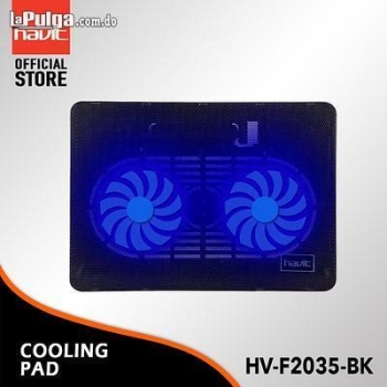 Fan cooler para laptop havit hv-f2035 2xfan led azul
