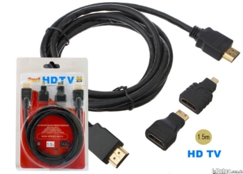Cable hdmi con adaptadores 3 en 1 con