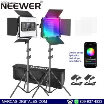 Neewer 480 rgb color led cri 95 28w set de 2 paneles de luces