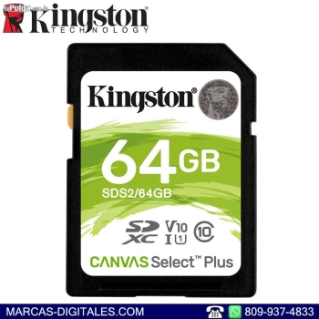 Kingston canvas select sdxc 64gb memoria secure digital clase 10 uhs-1