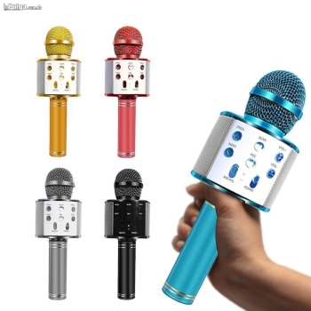 Micrófono de karaoke inalámbrico bluetooth 4 en 1 portatil recargabl