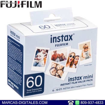 Fujifilm instax mini film caja paquete de 6 cartuchos de 10 tomas