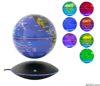 globo giratorio flotante de levitación magnética con mapa mundial