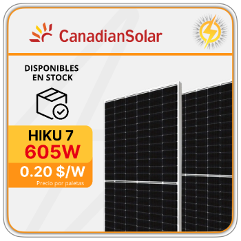 Paneles solares canadian 605w