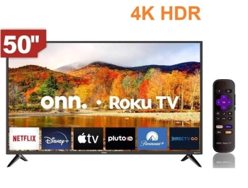 Televisor onn 50 pulgadas 4k hdr con roku smart nueva retail