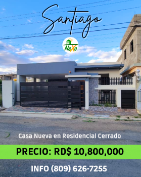 Casa nueva en venta residencial cerrado santiago hfc-217