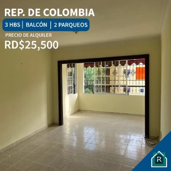 Alquiler de precioso apartamento ubicado en av. rep. de colombia