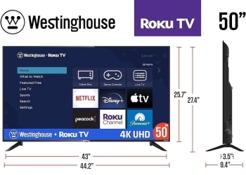 Tv smart 4k westinghouse roku 50 pulgadas led 4k uhd nueva 21500