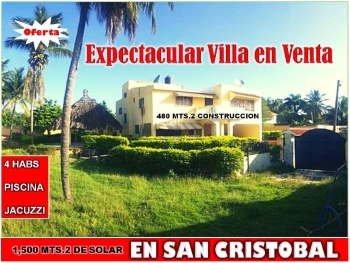 Espectacular villa amueblada  con piscina y jacuzzi en san cristobal p