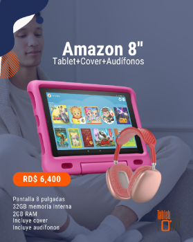 Amazon fire 8 hd - con cover y audfonos en santo domingo dn