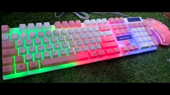 Combo teclado y mouse rosa