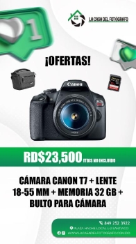 Oferta cámara canon t7  lente 18-55mm