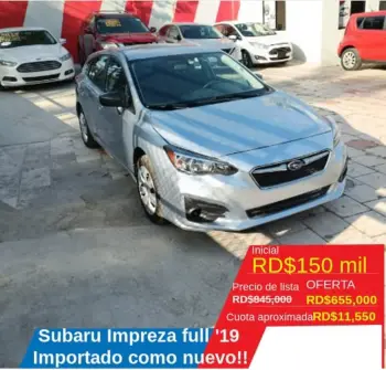 Subaru impressa gris 2019 americano recien importado