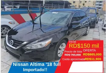 Nissan altima negro 2018 americano recien importado