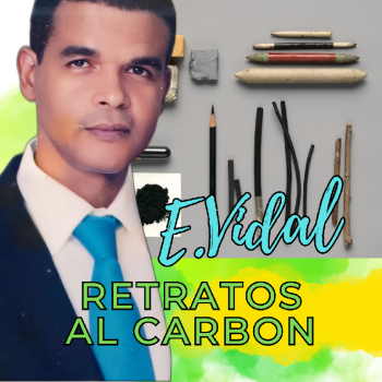 Pintor dominicano e.vidal retratos a lapiz carbon