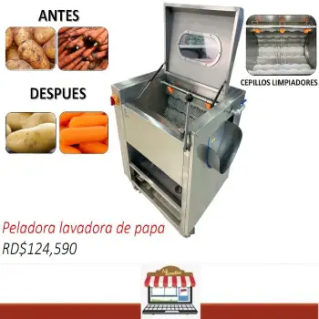 Peladora lavadora de papas industrial peladora de zanahorias viveres t