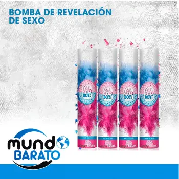 Bomba revelacion de sexo gender reveal papelillo confeti confety benga