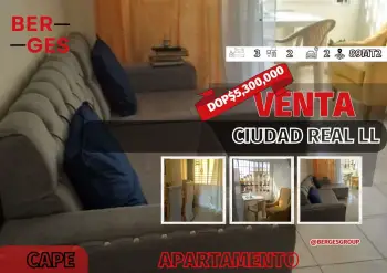 En ciudad real ll apartamento en venta remodelado 3er piso 3-hab 2-bañ