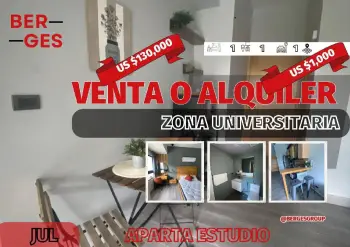 En la zona universitaria aparta estudio en alquiler o venta