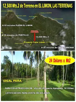 Vendo 12500 mts.2 de terreno en el limon  con proyecto de villas aprob