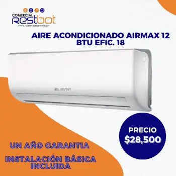 Aire acondicionado airmax 12 btu efic. 18