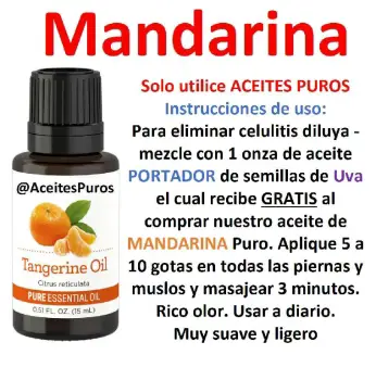 Aceite de mandarina tangerine original pura importada aromaterapia