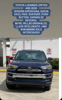 Toyota 4 runner límited año 2020 versión americana nueva en el país.