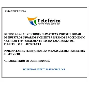 Comunicado teleferico puerto plata