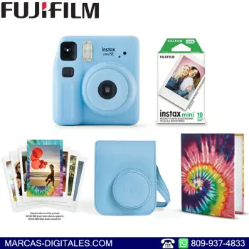 Fujifilm instax mini se combo azul camara de foto instantanea