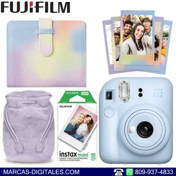 Fujifilm instax mini 12 combo azul camara de fotos instantaneas