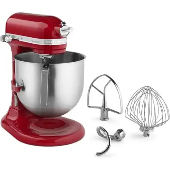 Batidora de repostera kitchenaid roja en su caja