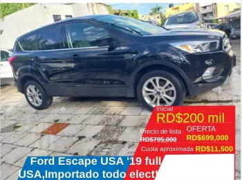 Ford escape negra 2019 americano recien importado