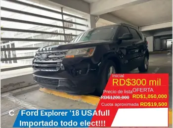 Ford explorer negra 2018 americano recien importado