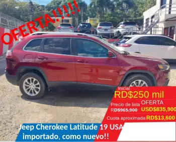 Jeep cheroke  roja 2019 full americana