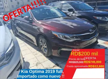 Kia optima  rojo vino 2019 americano recien importado