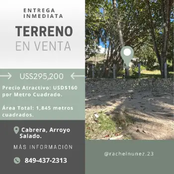 Vendo terreno en cabrera arroyo salado.