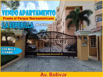 Vendo apto en la esperilla res. escorial x av. bolivar 170 mts.2 2 hab