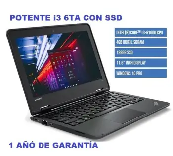 Laptop lenovo thinkpad 11e pantalla 11.6” i3 6ta gen 4 nucleos con ssd