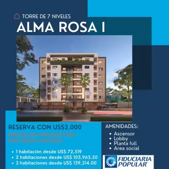 Ventas de apartamento alma rosa 1