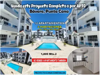 Vendo proyecto de aptos completo 2 edificios 12 unidades en bavaro pun