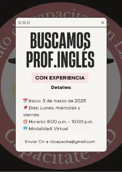 Buscamos profesor de inglés.