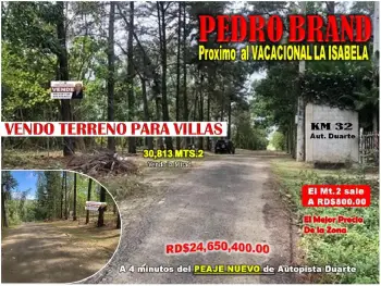 Vendo 30813 terreno para villas rebajado 43 menos en pedro brand prox.