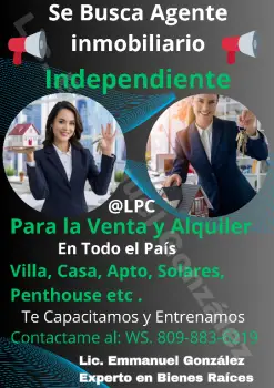 ????vacante agente independiente para la venta y alquiler de villa cas